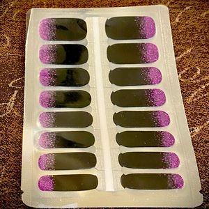 REAL NAIL POLISH STRIPS - Black w/Purple Sparkle